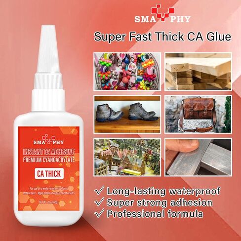 Professional Cyanoacrylate Glue(2 oz), Medium Viscosity CA Glue for Woodworking with Extra Caps and Microtips, Instant Super Glue for Wood, Metal, Rubber, Leather, Ceramic and Fiberglass in Saudi Arabia