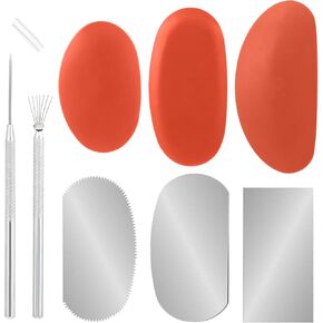 8Pcs Sculpture Pottery Molding Scraper Cutter with Clay Ceramic Needle and Feather Wire Texture Detail Tools Soft Silicone Pottery Clay Sculpt Tools Set for Sculpting Texturing Artist Modeling Potter in Saudi Arabia