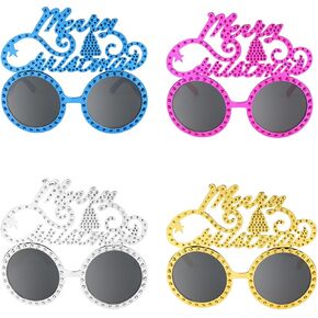 FYYZY 8 Pack Happy New Year Eyeglasses Christmas Glasses Decoration Photo Booth Props New Years Eve Party Supplies
