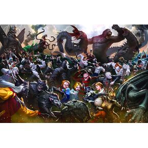 Fright Fight Horror Movie Villain Inspired 1000 Piece Jigsaw Puzzle for Adults | Challenging Interactive Brain Teaser for Family Game Night | 28 x 20 Inches