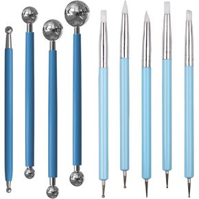 Dotting Tools, Silicone Clay Sculpting Tool, Ceramic Clay Ball Stylus Dot Painting Tools, Pottery Embossing Tool for Rock, Nail, Blending, Drawing, Modeling