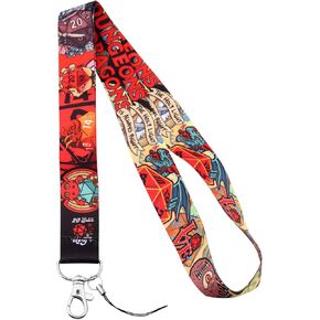 MYOSPARK D&D Lanyard Key Chain ID Badge Holder Funny D&D Gamer Gift Geeks Gift Clip Game Lover Neck Strap (Dungeons ID Lanyard)