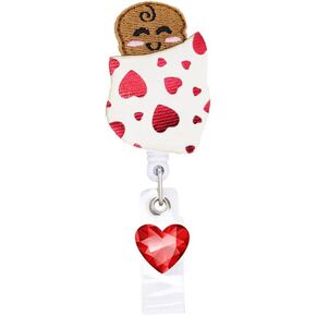 OBGYN Doctors Gifts, Valentines Day Baby L&D Nurse Retractable Badge Reel, ID Tag, with Alligator Clip,24in Nylon Cord, Nurse Office Employee Name Badge