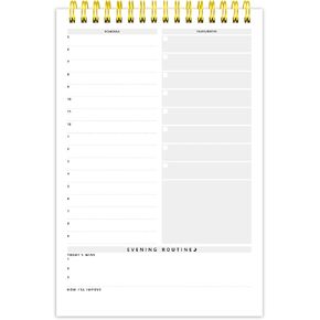 Weekly Planner ，5 X 8.25 inches - Undated Daily to-Do List Notepad, Spiral Bound,100gsm Paper,50 Sheets,Ideal for Men, Women, School, and Home，White