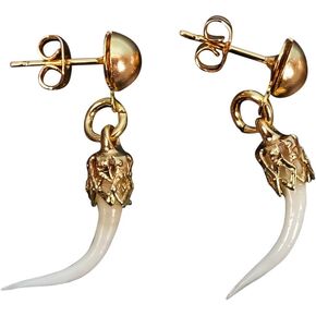 Pair of Real Rattlesnake Fang Earrings: Gold (598-J20-P)