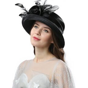 Womens Fascinating Bucket Bowler Church Hat for Saturday Derby Day Royal Scot Lady Tea Party Occasion
