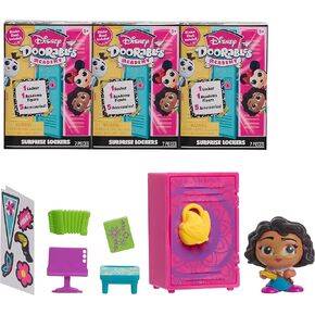Disney Doorables Academy Surprise Locker 3 Pack, Collectible Figure Set, Styles May Vary, Officially Licensed Kids Toys for Ages 5 Up by Just Play