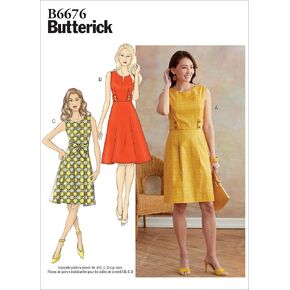 Butterick B6676E5 Easy Women's Sleeveless Dress Sewing Patterns, Sizes 14-22