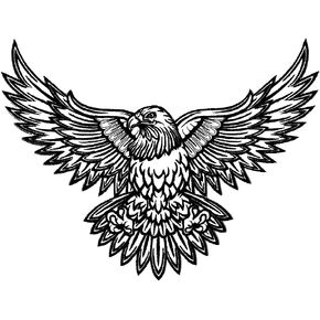VEGASBEE® American Bald Eagle US National Symbol Biker Jacket Vest Large Embroidered Iron-ON Patch 12" USA (Gray-White)