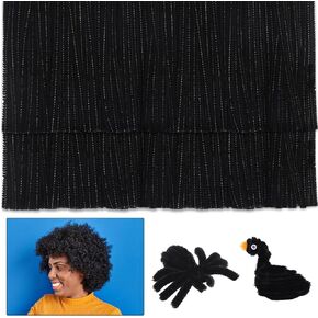 Zlulary Black Pipe Cleaners for Hair, Pipe Cleaners, 100 PCS Black Pipe Cleaners for Locs Chenille Stems Pipe Cleaners Craft Supplies for Wig Weaving DIY Halloween Decorations