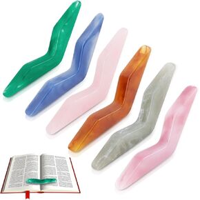 6Pcs Book Page Holder Finger Book Holder for Reading in Bed, Resin Thumb Book Page Holder, Thumb Book Opener Tool Book Accessories for Reading Bookworm Readers Literary Teachers Gifts,Teachers' Day