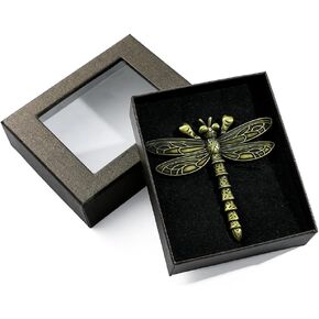 1pc Vintage Bronze Metal Book Clip with Box, Exquisite Butterfly Decoration Page Clip Folder Bookmark for Book Lovers, Reading Writing Office Accessories (Dragonfly)