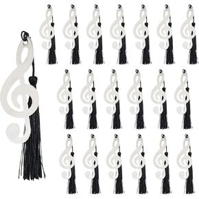 Honbay 20PCS Metal Musical Notes Bookmarks with Tassel Music Party Favors Gifts for Wedding School Office Supplies or Book Lovers