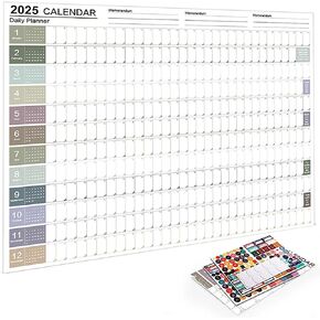 Reofrey 2025 Yearly Planner Schedule Calendar Full Year Calendar One Page, 29.2" X 20.7" Annual Year Round Large Wall Calendar, Thick Paper Poster Calendar with Stickers for Office Academic or Home in Kuwait