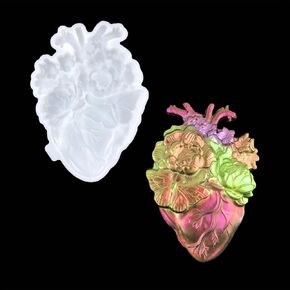 Human Heart Resin Molds Anatomical Heart Wall Hanging Silicone Mold Heart Epoxy Resin Mold Wall Art Silicone Molds for Epoxy Resin Casting DIY Art Crafts Wall Door Hanging Home Decor