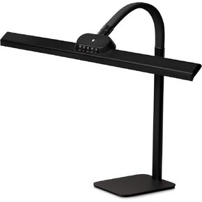LED Desk Lamp for Office Home, Eye-Caring Desk Light, 20W Bright Architect Desk Lamp, Dimmable Smart Lamp, Adjustable Desk Lighting with Memory, Tall Workbench Lamp, Dual Monitor Light, Black