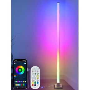 BrizLabs Christmas Corner Floor Lamp, Smart Color Changing LED Corner Lamp with Bluetooth APP & Remote, Dimmable Xmas Mood Standing Floor Lamp with 16 Million DIY Colors, Music Sync for Living Room