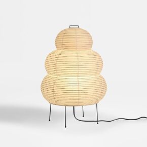 Huga Collective Aura Glow Akari Paper Lamp | Cotton Paper Noguchi Inspired Paper Lantern Floor Lamp for Wabi Sabi Decor | Japanese Paper Floor Lamp