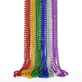 12PCS Mardi Gras Beads, Green Purple Gold Mardi Gras Metallic Beads Costumes Necklaces Bulk, Mardi Gras Beads Necklace Costumes Accessory Sets for Parade Throws Party Decorations Favor Supplies