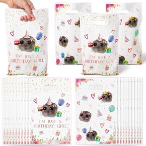 50 Pcs Hamster Candy Treat Bags, Sad & Cute Hamster Themed Party Decoration for Girls Birthday & Baby Shower
