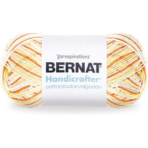 Bernat Handicrafter Cotton Yarn, Gauge 4 Medium Worsted, Creamsicle
