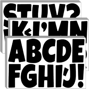 Bemeol Bulletin Board Letters 32 Sheets 4 Inch Stick on Letters Alphabet Cutout Letter for Bulletin Board Display School Classroom Home Decor(Black)