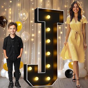 Pooqla 4 FT Light Up Marquee Numbers, Black Marquee Number Lights 4 Feet Tall for 5th 15th 50th Birthday, Giant Letter Big Mosaic Numbers for Balloons Party Anniversary Wedding Decorations, Number 5