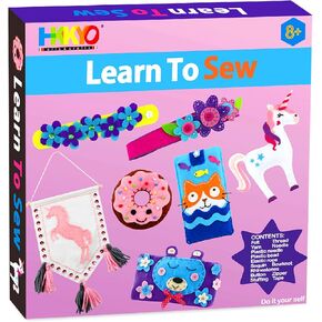 HKKYO Sewing Kit for Kids, Kid SewingKits Age 5-8, SewingKit for Kids 4-7, Craft Kits for Ages 4-8, Sewing Kit for Kid Ages 8-12, My First Sewing Kits, 7 Sew Projects for Ages 4-12 Girls and Boys