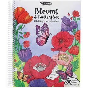 Leisure Arts Blooms & Butterflies Coloring Book, Good Vibes, Adult Coloring Book, Coloring Books Adults Relaxation, Adult Coloring Books for Teens, Coloring Book Adult