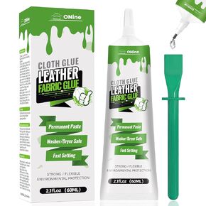 ONine 120ml Fabric Glue, Cotton, Linen, Denim, Polyester, Doll Repair with Permanent Transparent Fabric Glue, Washable Garment Glue, 24 Hours Dry and Waterproof.