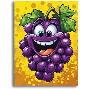 Yomiie 5D Happy Grapes Diamond Painting Kits for Adults, Paint with Diamonds Art Fruit DIY Full Round Drill Kits, Embroidery Rhinestone Diamond Crystal Craft Canvas Home Wall Decor 30x40 cm