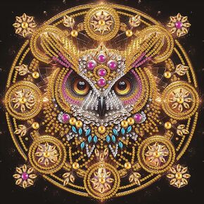 Acudotr Diamond Painting Kits for Adults Owl, 5D Special Shape Diamond Art Kits for Beginners, Crystal Rhinestones Diamond Painting for Home Wall Decoration, 12×12 Inch