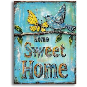 Yomiie 5D Letter Home Sweet Home Diamond Painting Kits for Adults, Paint with Diamonds Art Birds DIY Full Round Drill Kits, Embroidery Rhinestone Diamond Crystal Craft Canvas Home Wall Decor 30x40 cm
