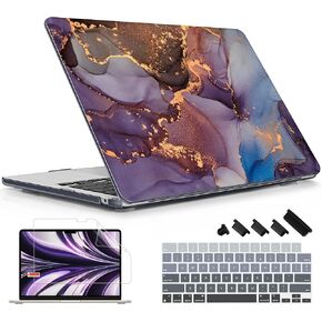 for MacBook Air 13.6 inch Case 2022 2023 2024 2025 Release M4 A3240 M3 A3113 M2 A2681 with Liquid Retina Display & Touch ID, Hard Shell with Screen Protector, Bow