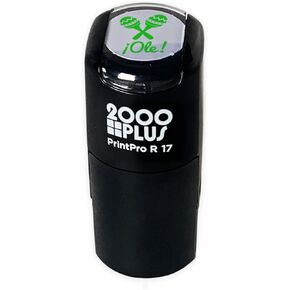 Ole Party Stamp / 2000 Plus Self Inking Mexican Maracas Celebration Stamper/Spanish Teacher Classroom Reward / 9/16" Small Green Imprint Planner Stamp