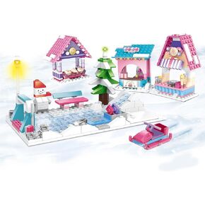 Ski Field Building Sets for Girl Age 6-12, Ski Resort Building Blocks Toys Winter Themed Gift for Kids Who Love Snowy Adventures (497PCS)