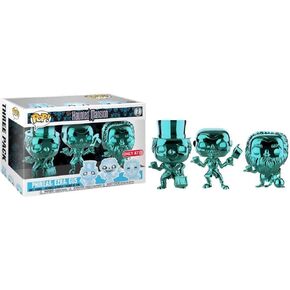 POP! Disney The Haunted Mansion 3 Pack Teal Metallic Chrome, Phineas, Ezra, Gus; Exclusive!