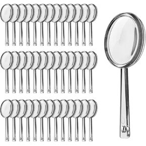 OBTANIM 40 Pack Mini Plastic Handheld Magnifying Glasses Portable Reading Hand Lens 5X Magnifier for Senior and Kids Home Outdoor Use