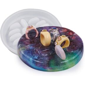 Ring Holder Resin Molds, Epoxy Resin Irregular Ring Holder Molds, Ring Jewelry Trinket Container Stand Silicone Resin Molds for DIY Resin Decoration Crafts