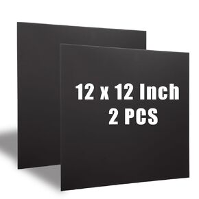 2 Pcs 5052 Anodized Aluminum Sheet, 12 x 12 x 1/25 Inch Black Aluminum Metal Plates Engraving Blanks for Laser Engraving, 1MM Thin Decorative Aluminum Metal Sheet for Crafting, Home Decoration