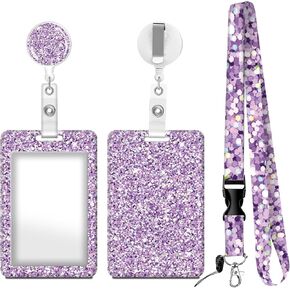 ID Badge Holder Card Holder with Retractable Reel & Breakaway Lanyard, Clip, Stylish Name Tag Protector for Nurse Doctor Teacher Student Gift for Women(Cute Ladybugs Flower)