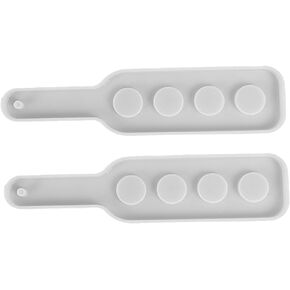 Wine Glass Holder Resin Mold 2Pcs Serving Tray Epoxy Moulds Shot Wine Rack Resin Epoxy Casting Handmade Craft Silicone Molds Beer Paddle Holder Moulds Home Party Bar Nightclub Decor