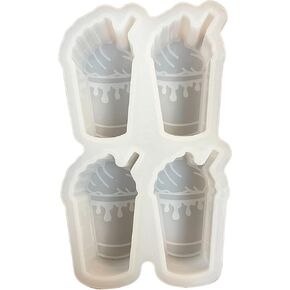 Frappuccino Vent Clip Coffee Whipped Cream Drip Straw Silicone Freshie Mold Mini Tray Holiday Drink Hot Chocolate Heat Resistant Baking Aroma Beads 4x1" each