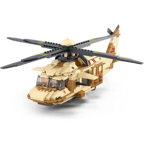 DAHONPA UH-60L Medium Utility Helicopter Black Hawk Military Army Airplane Building Bricks Set with 4 Figure, 439 Pieces Air-Force Build Blocks Toy, Gift for Kid and Adult.