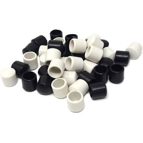 Honbay 40PCS Rubber Door Stop Bumper Tips Door Stopper Ends Caps Doorstop Buffer Tips for Wall Floor and Door Protection (2 Color, 0.39 Inches)
