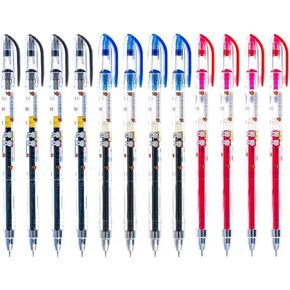 DONG-A Miffy Bunny Gel Ink Roller Ball Pens, 0.5mm, Black/Blue/Red (Pack of 12)