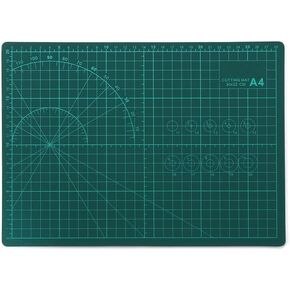 Flexible Cutting Mat, A4 Size (11 x 8 inch), Self Healing Rotary Cutting Mat/Craft Board, 5 Layered, Double Sided with Marked Pattern and Grids for Sewing, Quilting, Crafts (Green)