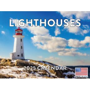 2025 Lighthouse Calendar Monthly Wall Calender 12 Month