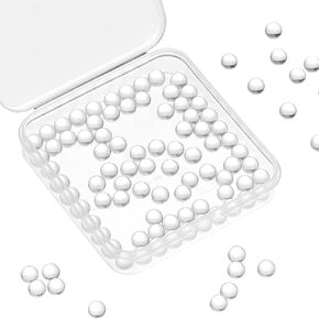 NBEADS 100 Pcs Clear Glass Beads, 6mm Glass Pearl Balls Beads Clear Undrilled Round Glass Beads No Hole Crystal Clear Glass Charm Beads for DIY Jewelry Making Home Decorations