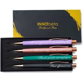 InnoBeta Officiant Gifts for Women Female, Ballpoint Pen Set of 4, Gift Ideas for Officiants on Wedding, Birthday, Christmas-Woman